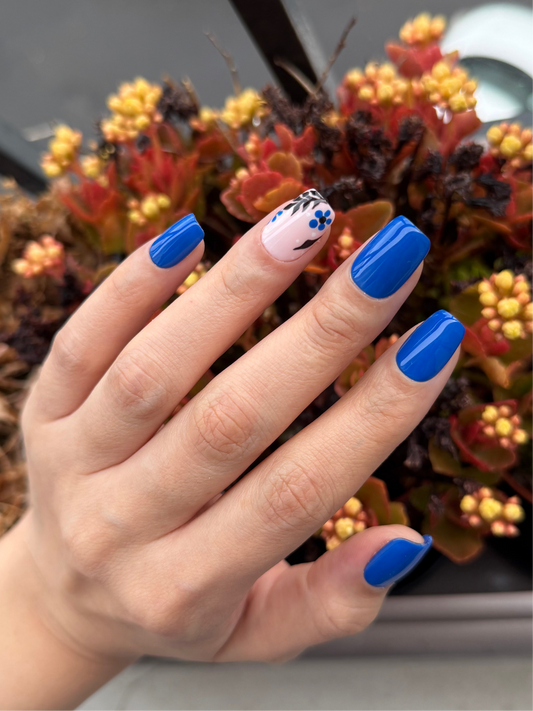 Éline blue - Carré arrondi